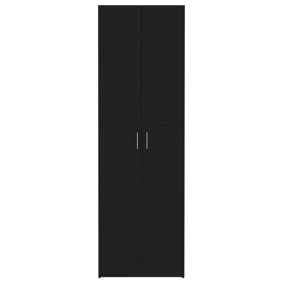 Armario de oficina de madera contrachapada negro 60x32x190