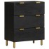 Aparador de madera de ingeniería negro 60x33x75