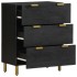 Aparador de madera de ingeniería negro 60x33x75