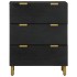 Aparador de madera de ingeniería negro 60x33x75