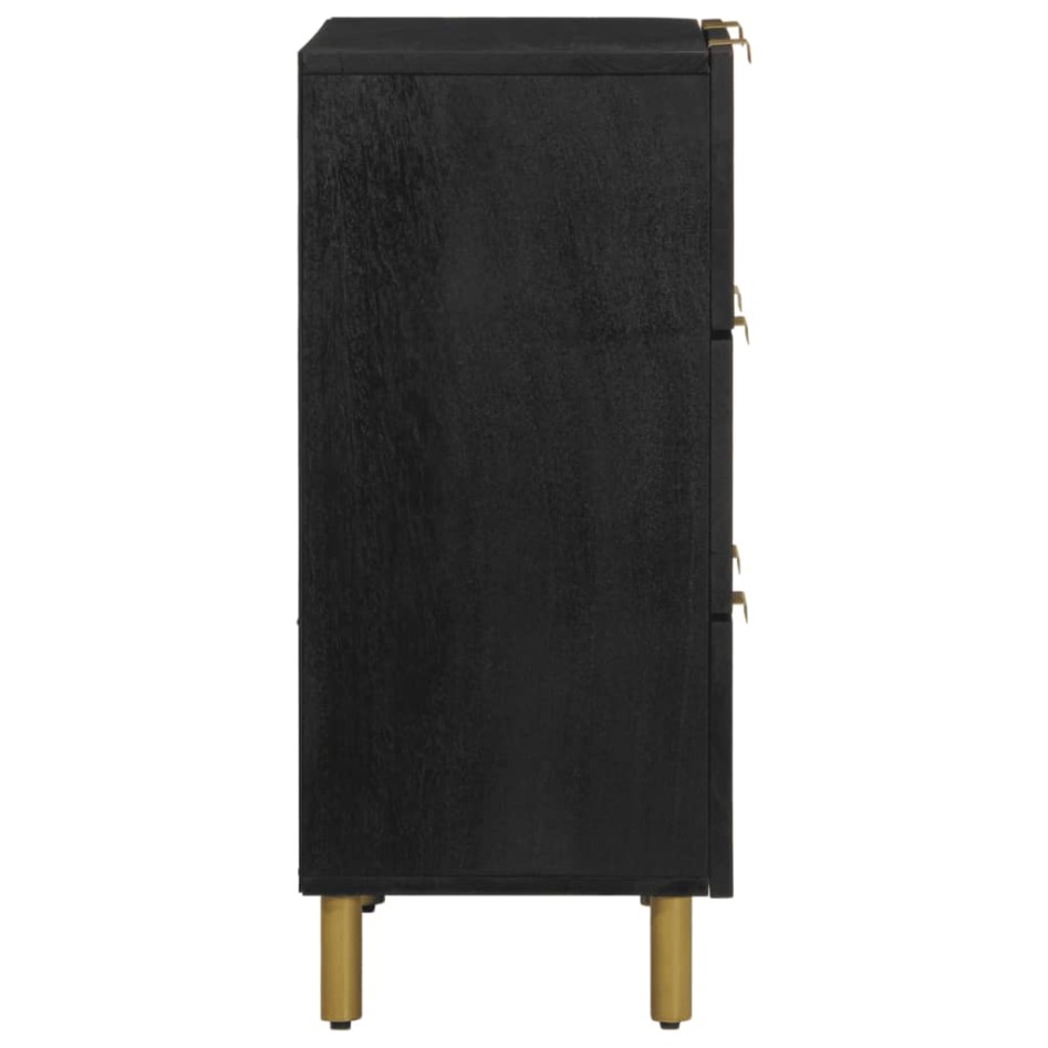 Aparador de madera de ingeniería negro 60x33x75