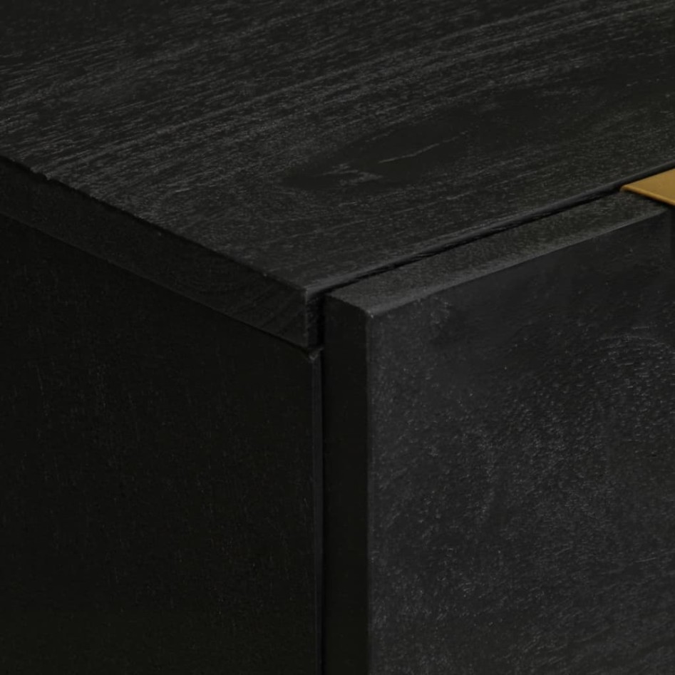 Aparador de madera de ingeniería negro 60x33x75