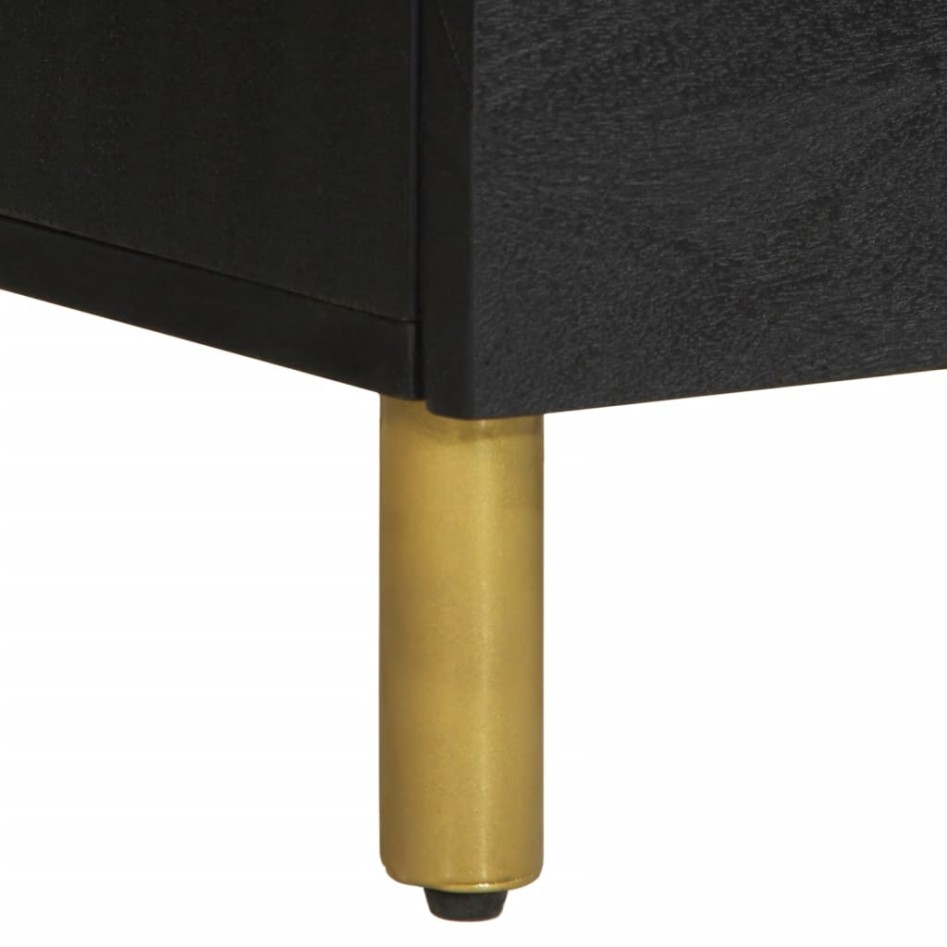 Aparador de madera de ingeniería negro 60x33x75