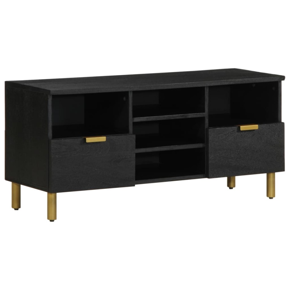 Mueble de TV madera de ingeniería negro 100x33x46