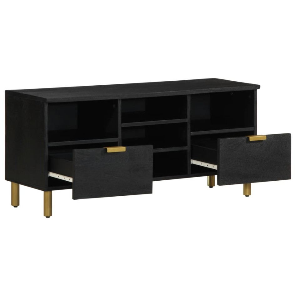 Mueble de TV madera de ingeniería negro 100x33x46