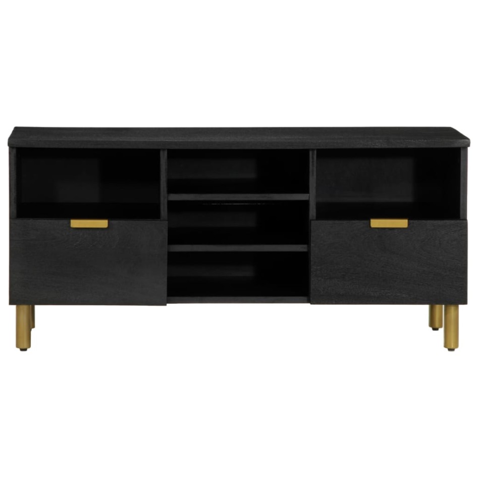 Mueble de TV madera de ingeniería negro 100x33x46