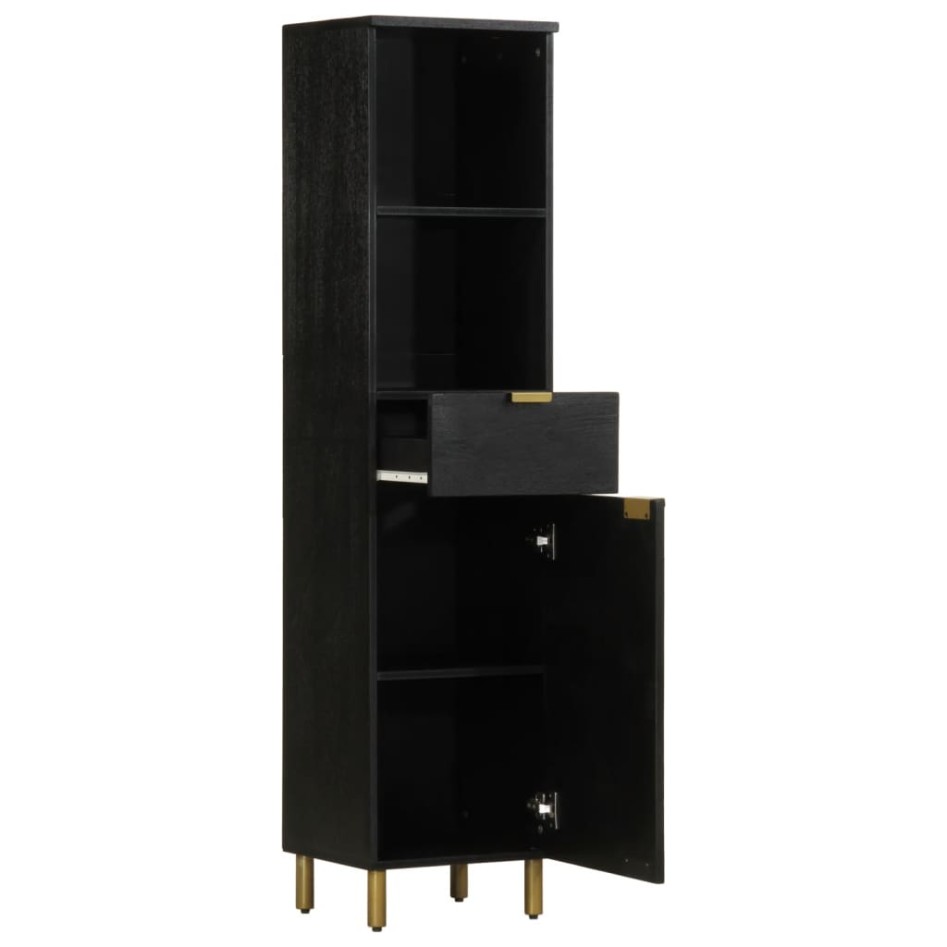 Mueble de baño de madera maciza de mango negro 38x33x160
