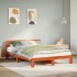 Estructura de cama sin colchón madera maciza marrón 135x190