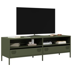 Mueble TV acero laminado en frío verde oliva 135x39x43,5
