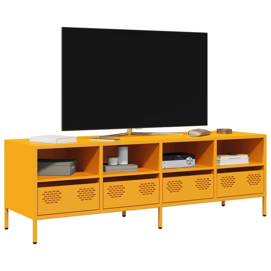 Mueble para TV acero laminado en frío amarillo 135x39x43,5