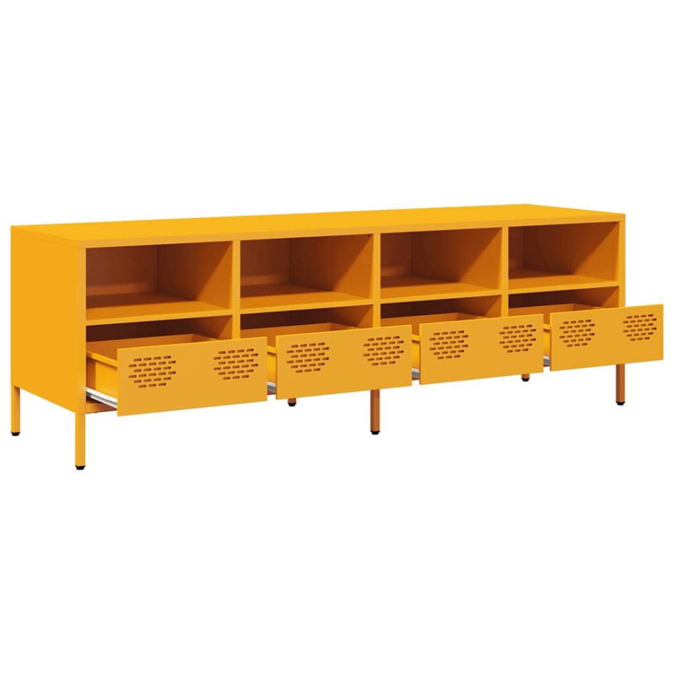 Mueble para TV acero laminado en frío amarillo 135x39x43,5