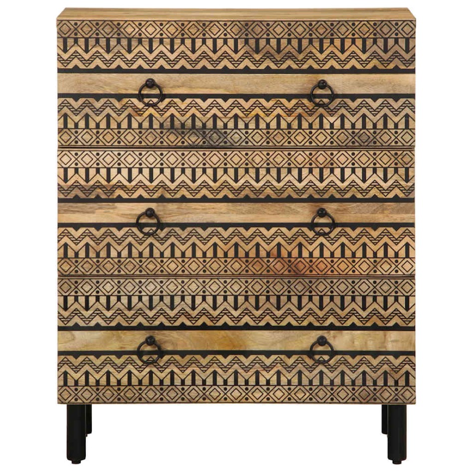 Aparador de madera maciza de mango rugosa 60x33,5x75