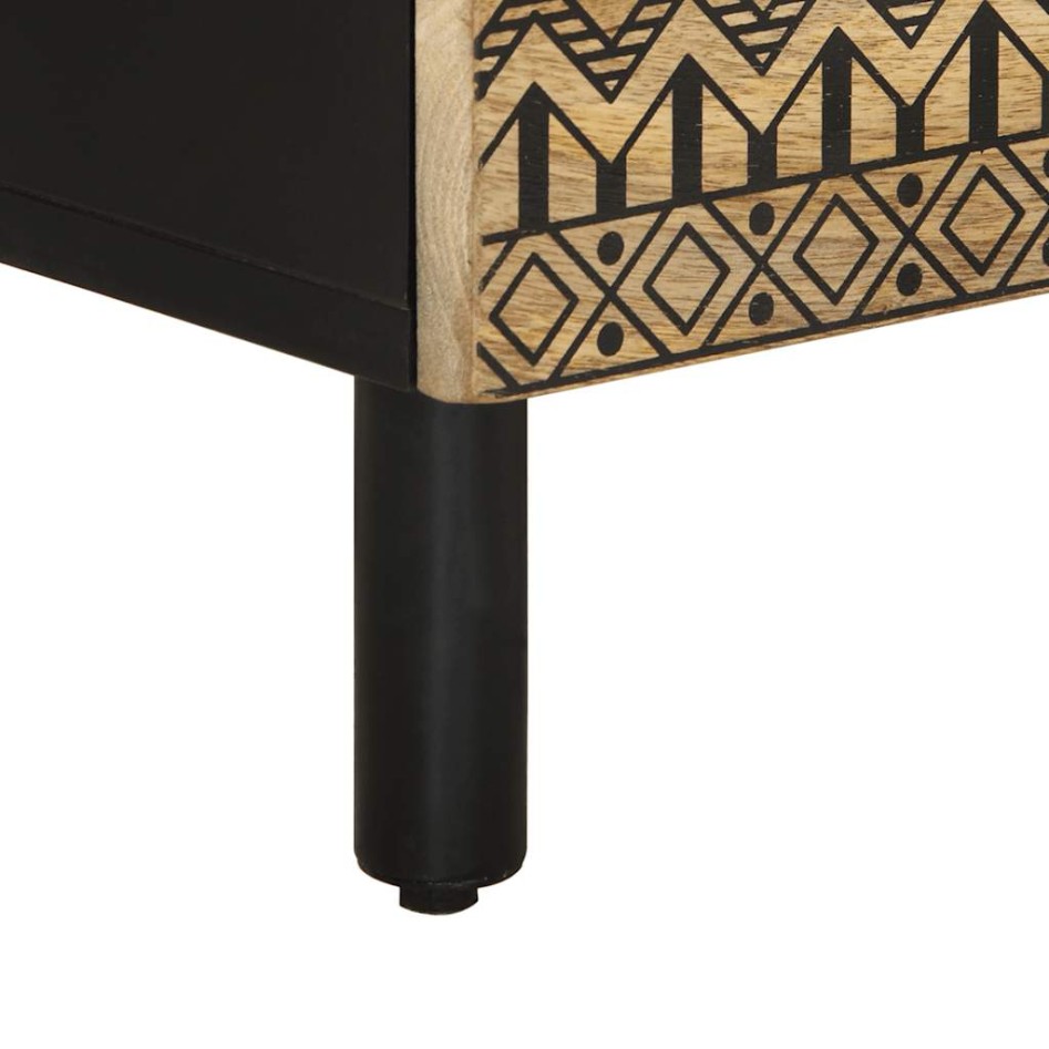 Aparador de madera maciza de mango rugosa 60x33,5x75