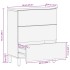 Aparador de madera maciza de mango rugosa 60x33,5x75
