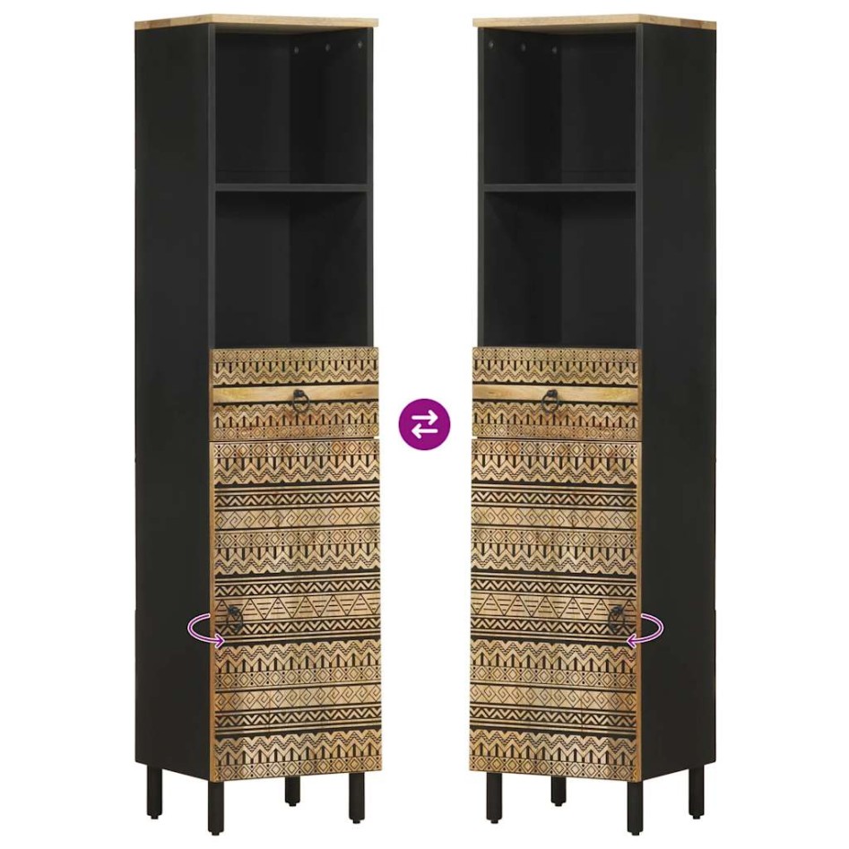 Mueble de baño madera maciza de mango 38x33,5x160