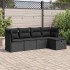 Set de muebles de jardín 5 pzas y cojines ratán sintético