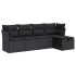 Set de muebles de jardín 5 pzas y cojines ratán sintético