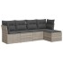 Set de sofás jardín y cojines 5 pzas ratán sintético gris