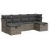 Set de muebles de jardín 6 pzas y cojines ratán sintético