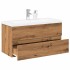 Mueble con lavabo integrado roble