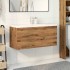 Mueble con lavabo integrado roble