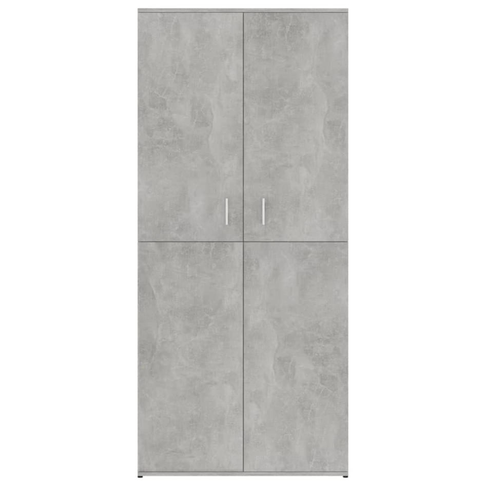 Mueble zapatero contrachapada gris hormigón 80x39x178