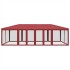 Carpa para fiestas con 12 paredes de malla HDPE rojo 8x4