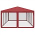 Carpa para fiestas con 12 paredes de malla HDPE rojo 8x4