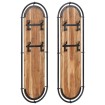 Percheros de pared con 4 ganchos 2 uds madera maciza de acacia