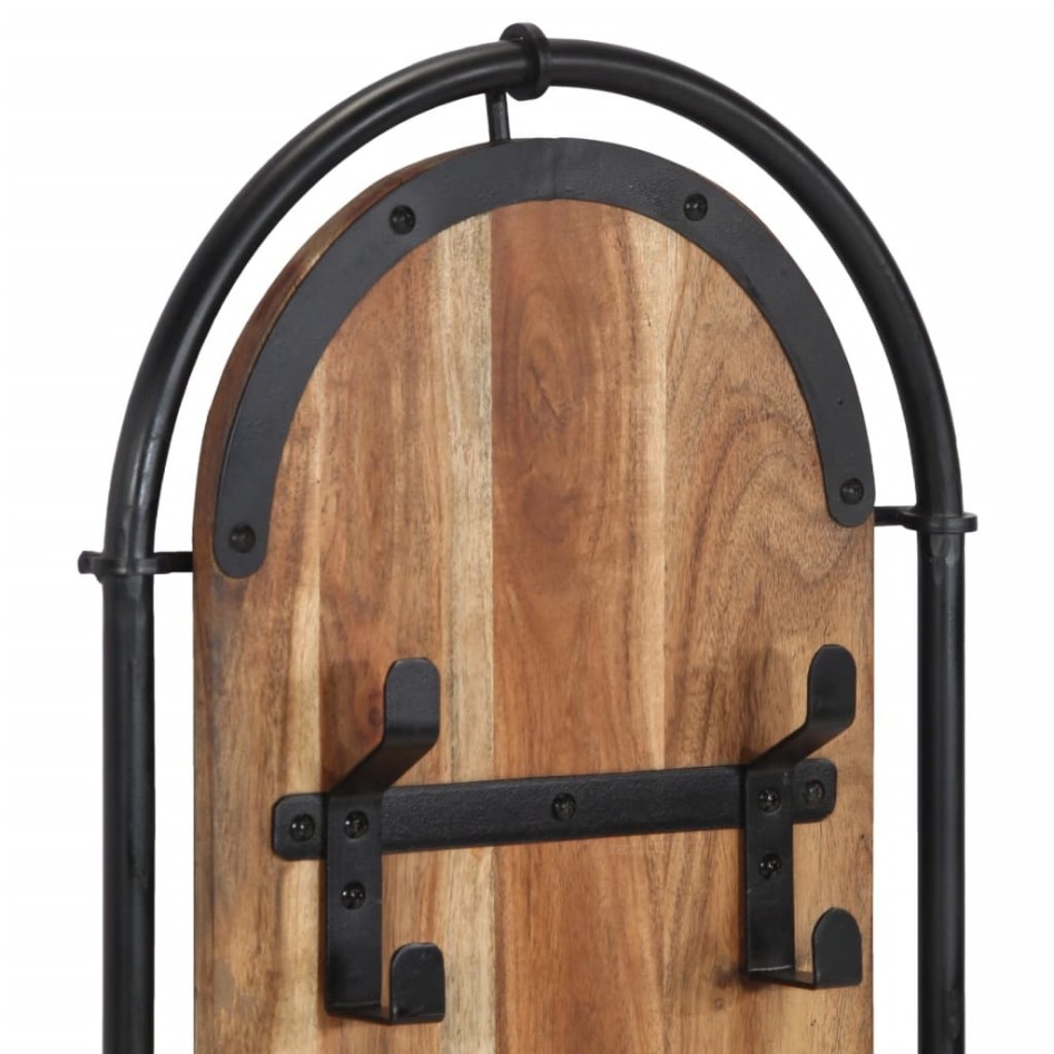 Percheros de pared con 4 ganchos 2 uds madera maciza de