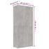 Mueble zapatero contrachapada gris hormigón 80x39x178