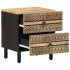 Mesitas de noche 2 uds madera mango rugosa negro 40x33,5x46