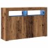 Aparador con LED madera ingeniería envejecida 115,5x30x75