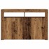 Aparador con LED madera ingeniería envejecida 115,5x30x75