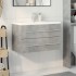 Set muebles de baño 2 piezas madera contrachapada gris