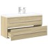 Set de muebles de baño 2 pzas madera contrachapada roble