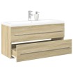 Set de muebles de baño 2 pzas madera contrachapada roble Sonoma