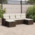 Set sofás de jardín 6 piezas y cojines ratán sintético