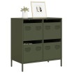 Aparador de acero laminado en frío verde oliva 68x39x73,5 cm
