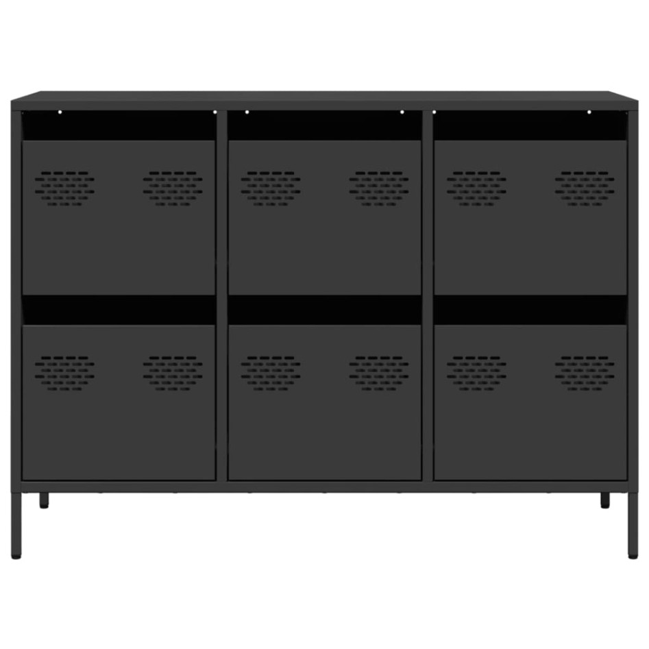Aparador de acero laminado en frío negro 101,5x39x73,5