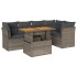 Set de muebles de jardín 6 pzas y cojines ratán sintético