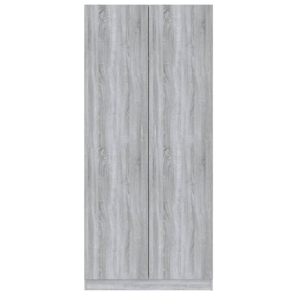 Armario madera contrachapada gris Sonoma 90x52x200