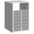 Cobertizo de contenedor de basura acero gris 72x81x115