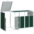 Cobertizo de 3 contenedores basura acero verde 216x81x115