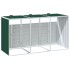 Cobertizo de 3 contenedores basura acero verde 216x81x115