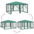 Carpa para fiestas con 8 paredes de malla HDPE verde 4x4