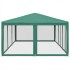 Carpa para fiestas con 10 paredes de malla HDPE verde 6x4