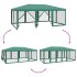Carpa para fiestas con 10 paredes de malla HDPE verde 6x4