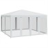 Carpa para fiestas con 8 paredes de malla HDPE blanco 4x4