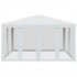 Carpa para fiestas con 8 paredes de malla HDPE blanco 4x4